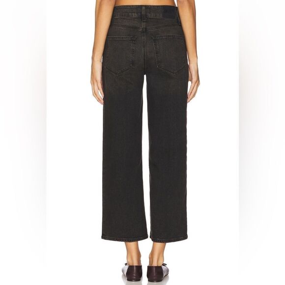 NWT PAIGE SASHA ANKLE Wide Leg Jeans in Black Rust - Picture 7 of 13